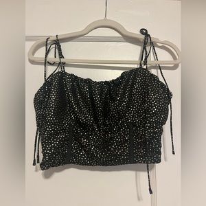 Sparkly black and gold crop top size small